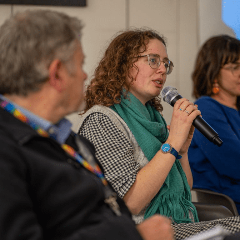 Florence Grieve talking at inclusive transport event