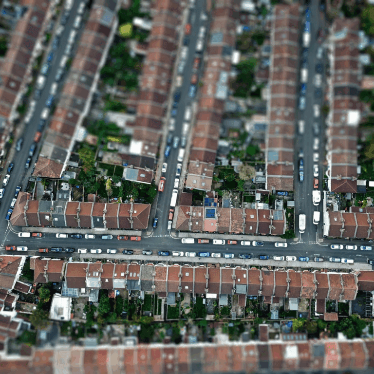 Aerial view of houses in Bristol