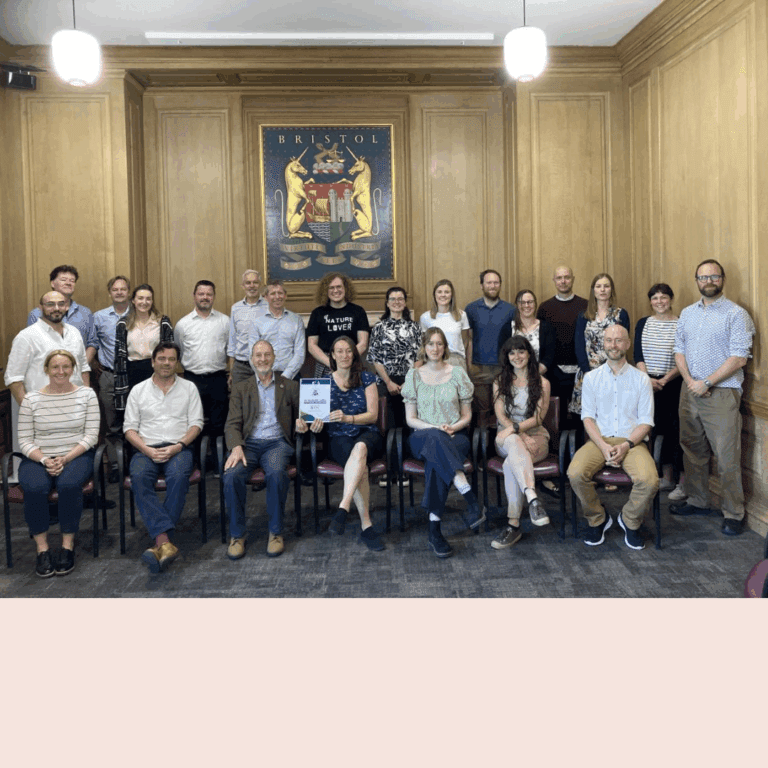 Members and Officers celebrating EU Mission Label recognition