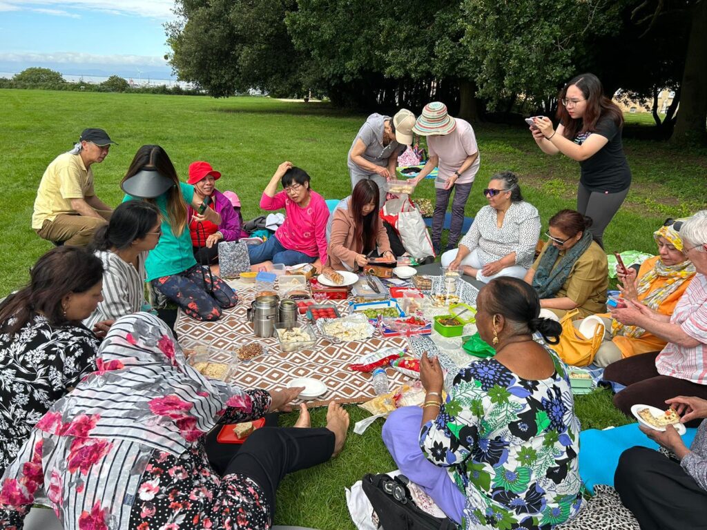 Group of women having a picnic